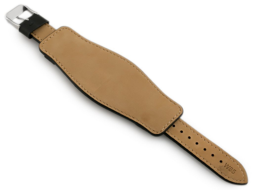 W85 leather watch strap - washer - black - 20mm