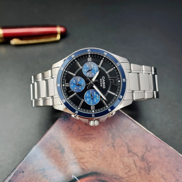 CASIO MEN'S WATCH MTP-1374D-2AV (zd063c) + BOX