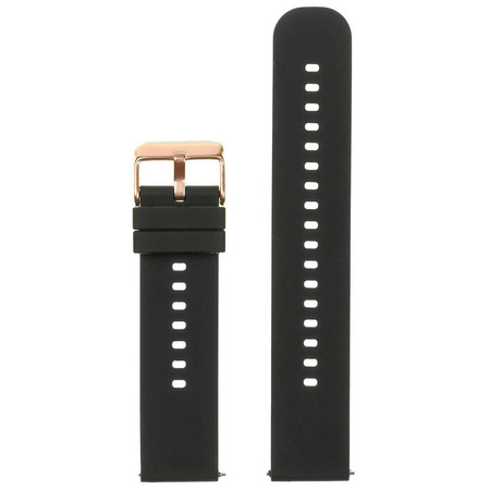 U27 rubber watch strap - black/rosegold - 18mm