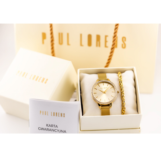PAUL LORENS WOMEN'S PRESENT SET - Watch + bracelet - (zg545e)