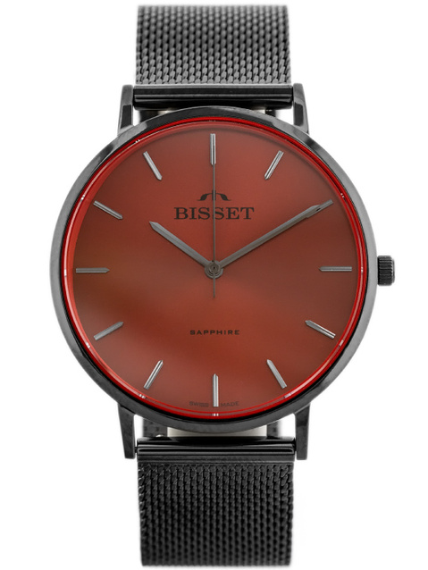 ZEGAREK DAMSKI BISSET BSBF33 (zb579o) - SZAFIROWE SZKŁO
