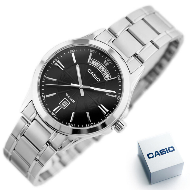 CASIO MEN'S WATCH MTP-1381D-1AVDF (zd076a) + BOX