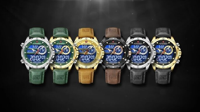 NAVIFORCE MEN'S WATCH NF9208 S/GN/GN - CHRONOGRAPH + BOX