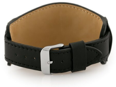 W85 leather watch strap - washer - black - 18mm