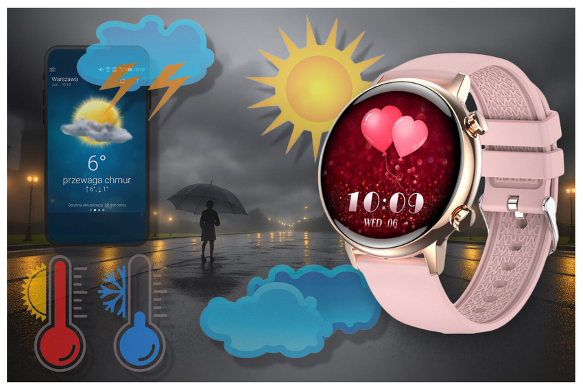 WOMEN'S SMARTWATCH Rubicon RNCF09 - SPORTS MODES, SNOW MONITOR (sr054a)