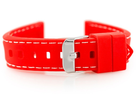 Pasek gumowy do zegarka U20 - czerwony 20mm