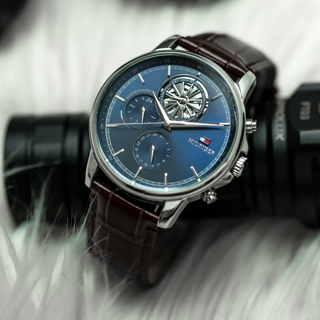 TOMMY HILFIGER MEN'S WATCH 1710629 Steward Open Heart + BOX