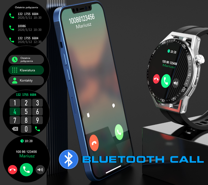 Rubicon RNCE88 MEN'S SMARTWATCH - CONNECTIONS, OWN dial (sr033d)