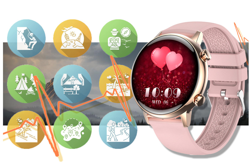WOMEN'S SMARTWATCH Rubicon RNCF09 - SPORTS MODES, SNOW MONITOR (sr054a)