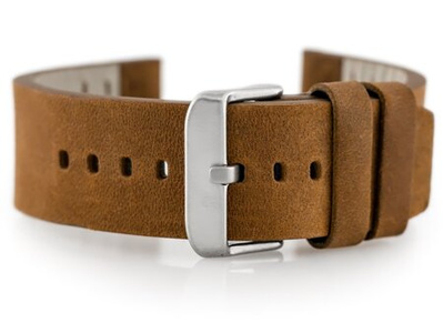 W39 leather watch strap - brown - 22mm