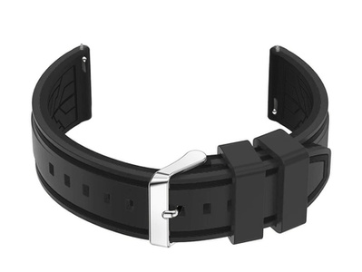 U14 rubber watch strap - black/black - 22mm
