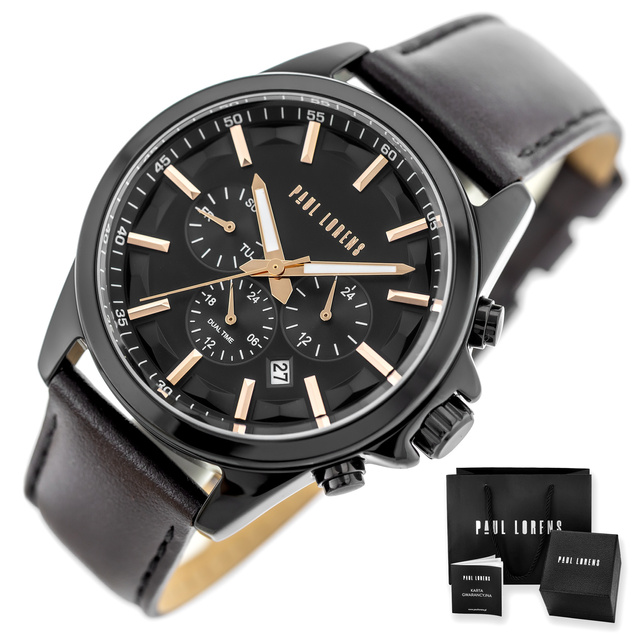 ZEGAREK MĘSKI PAUL LORENS - PL20010A-3B1 (zg379f) + BOX