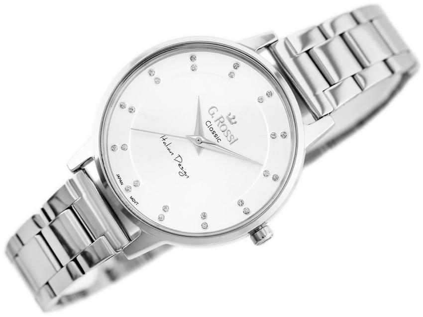 ZEGAREK G. ROSSI - C11715B-3C1 (zg777a) silver + BOX