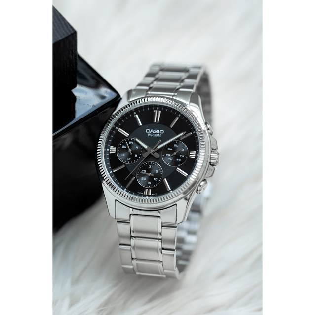 CASIO MEN'S WATCH MTP-1375D-1AVDF (zd112b) + BOX