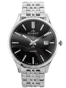ZEGAREK MĘSKI BISSET BSDF383 (zb094b) - SZAFIROWE SZKŁO
