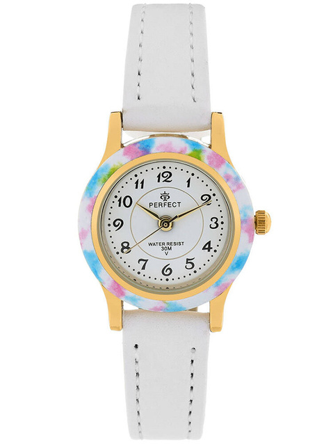 PERFECT CHILDREN'S COMMUNION WATCH LP195-06 - white/gold + BOX