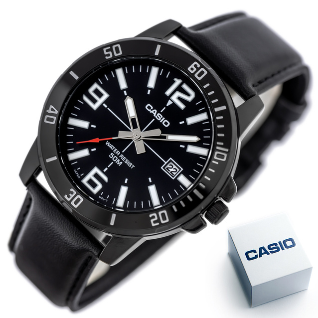 CASIO MEN'S WATCH MTP-VD01BL-1B (zd169d) + BOX