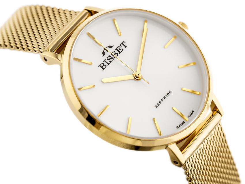 ZEGAREK DAMSKI BISSET BSBF32 (zb581d) - SZAFIROWE SZKŁO