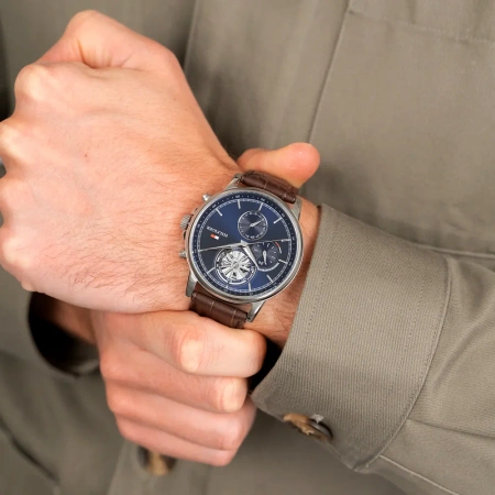 TOMMY HILFIGER MEN'S WATCH 1710629 Steward Open Heart + BOX