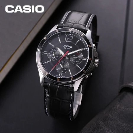 CASIO MEN'S WATCH MTP-1374L-1AV (zd064b) + BOX