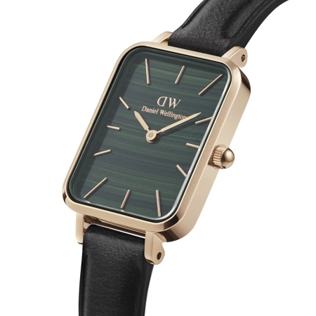 DANIEL WELLINGTON WOMEN'S WATCH DW00100439 - Quadro Pressed Sheffield Gold Emerald 32mm + BOX