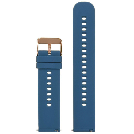 U27 rubber watch strap - navy blue/rosegold - 18mm