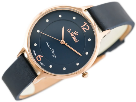 WOMEN'S WATCH G. ROSSI - 10411A-6F3 ON PASK (zg714g) + BOX