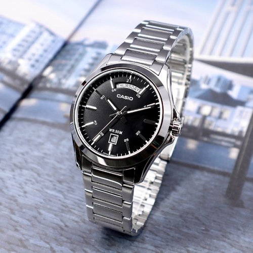 CASIO MEN'S WATCH MTP-1370D-1A1V (zd025b) + BOX
