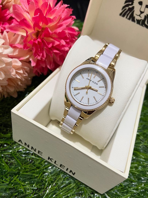 Anne Klein Gold-Tone WOMEN'S WATCH AK-3212WTGB + BOX