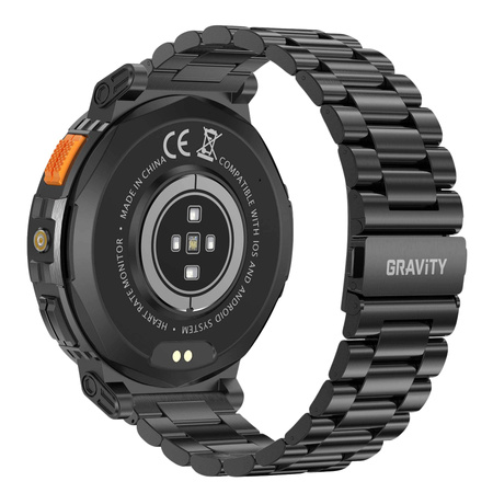 SMARTWATCH MĘSKI GRAVITY GT23-1 - LATARKA, DODATKOWY PASEK  (sg031a)