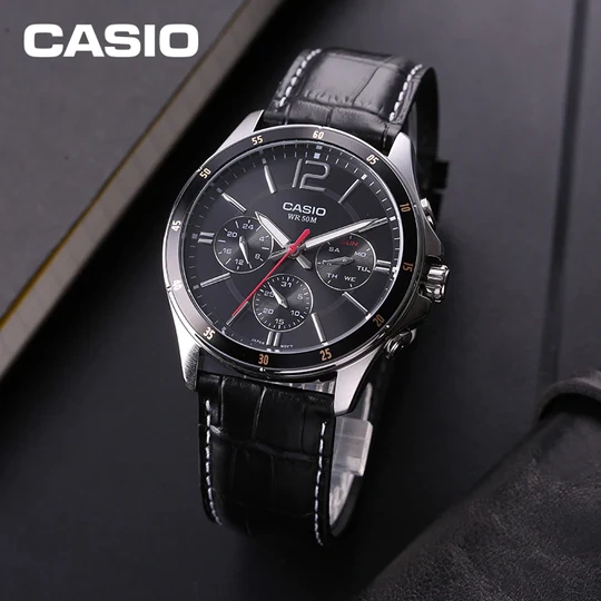 CASIO MEN'S WATCH MTP-1374L-1AV (zd064b) + BOX