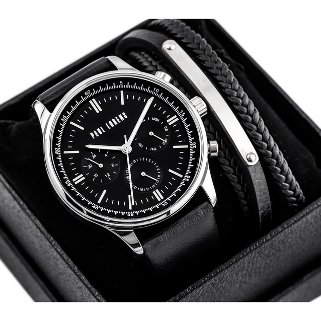PAUL LORENS MEN'S PRESENT SET - Watch + Bracelet (zg362e)