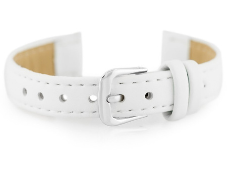 Leather watch strap - white - 12mm