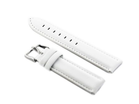 W46 leather watch strap - white - 20mm