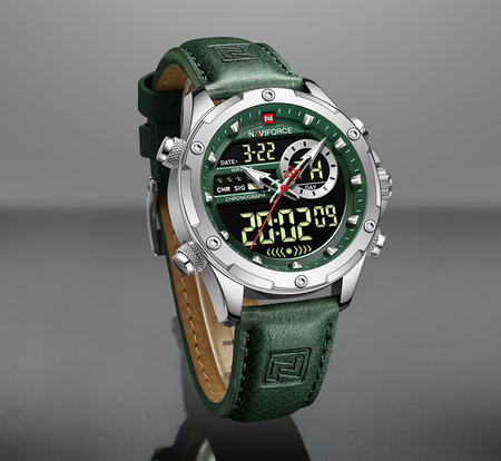 NAVIFORCE MEN'S WATCH NF9208 S/GN/GN - CHRONOGRAPH + BOX