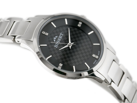 ZEGAREK DAMSKI BISSET BSBE45 - silver/black (zb551b)