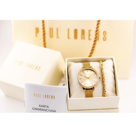 PAUL LORENS WOMEN'S PRESENT SET - Watch + bracelet - (zg545e)