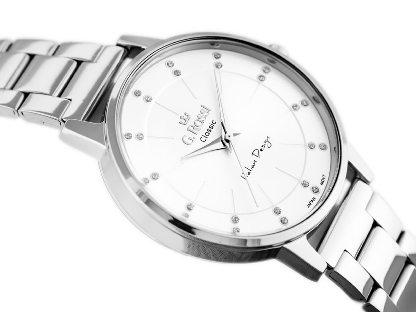 ZEGAREK G. ROSSI - C11715B-3C1 (zg777a) silver + BOX