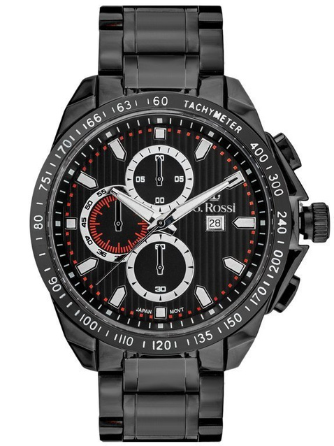 ZEGAREK MĘSKI G. ROSSI - BLUES  (zg094f) - black + BOX