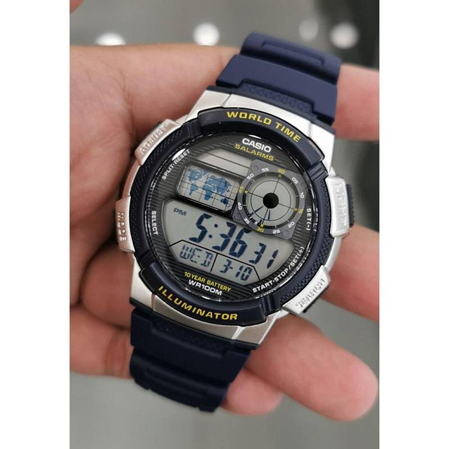 CASIO MEN'S WATCH AE-1000W 2AV (zd073e) - WORLD TIME + BOX