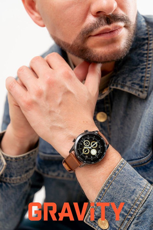 SMARTWATCH MĘSKI GRAVITY GT10-4 - AMOLED, DODATKOWY PASEK (sg046d)