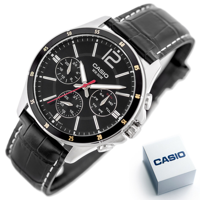 CASIO MEN'S WATCH MTP-1374L-1AV (zd064b) + BOX