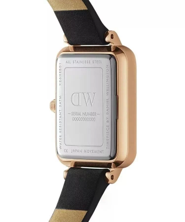 DANIEL WELLINGTON WOMEN'S WATCH DW00100435 - Quadro Pressed Sheffield Rose Gold 20mm + BOX