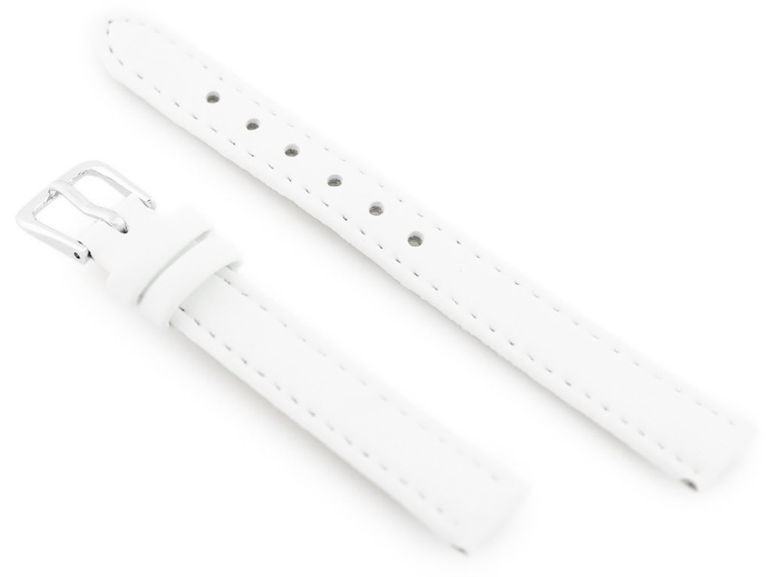 Leather watch strap - white - 12mm