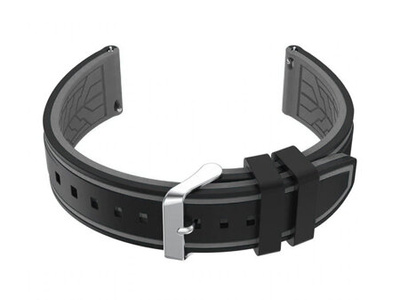 U14 rubber watch strap - black/gray - 20mm