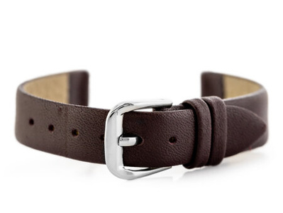 W86 leather watch strap - dark brown - 16mm
