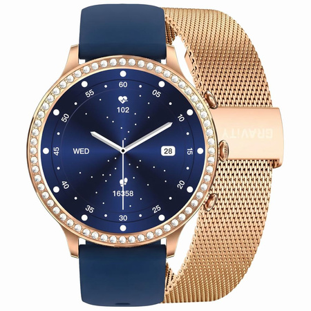 SMARTWATCH DAMSKI GRAVITY GT5-6 - DODATKOWY PASEK (sg043f)