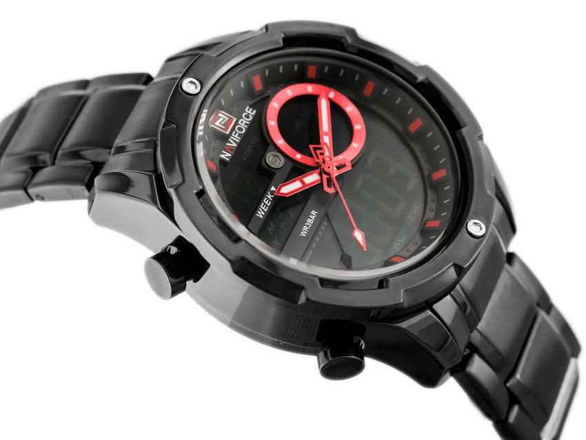 ZEGAREK MĘSKI NAVIFORCE - NF9120 (zn062c) - black/red