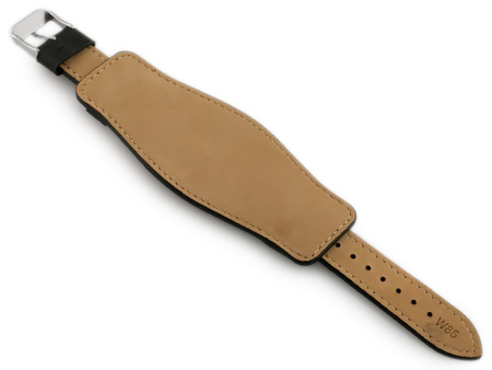 W85 leather watch strap - washer - black - 18mm