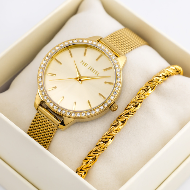 PAUL LORENS WOMEN'S PRESENT SET - Watch + bracelet - (zg545e)